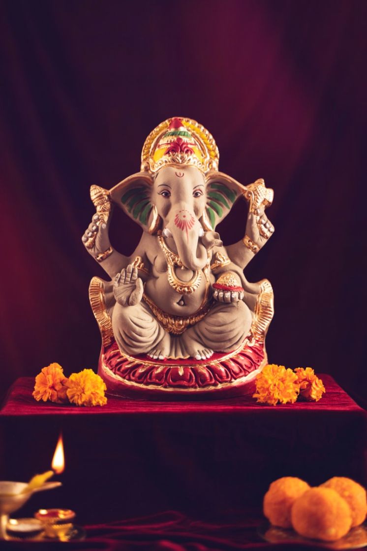 10” Eco-Friendly Ganesh Idol (seed inside) | Eco Friendly Ganpati
