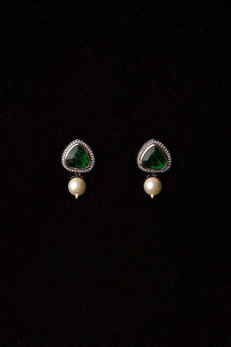 Pearl on sale emerald earrings