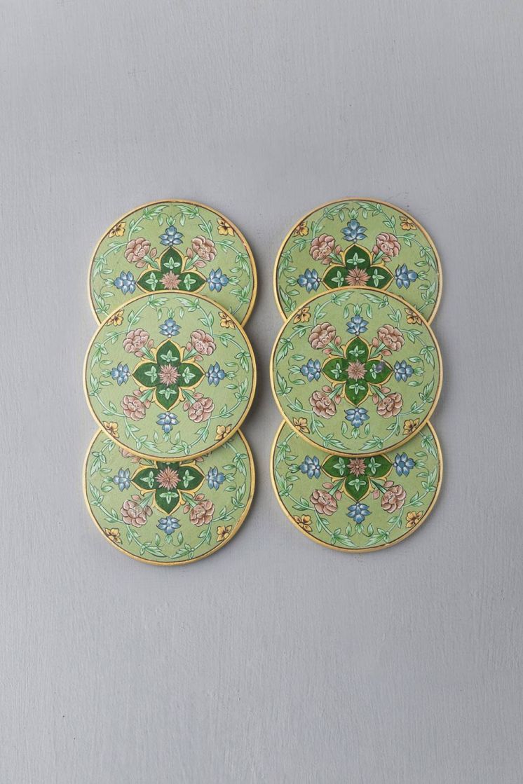 Hand Painted Jaali Coaster Set 2